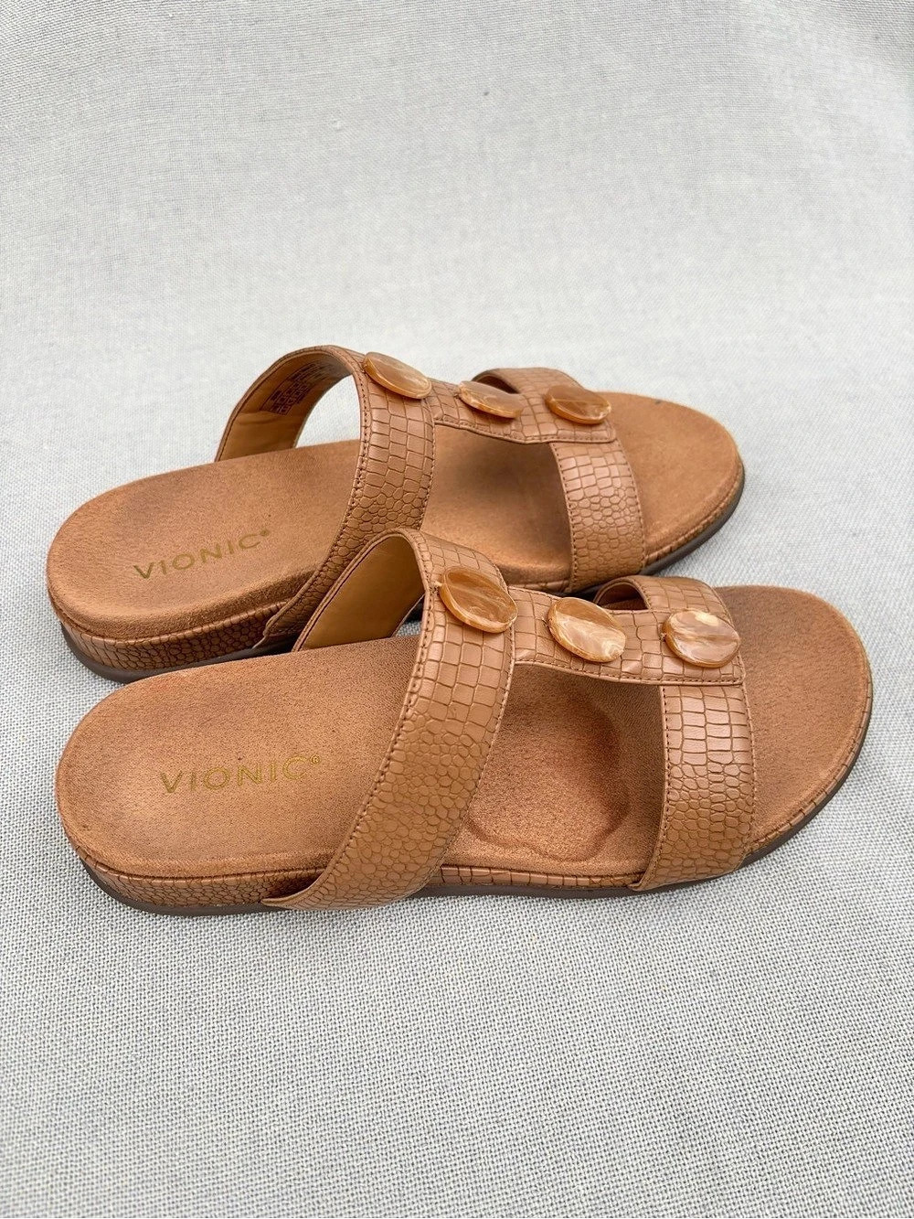 Vionic Serra Slide Sandal Brown Sandals US 8.5